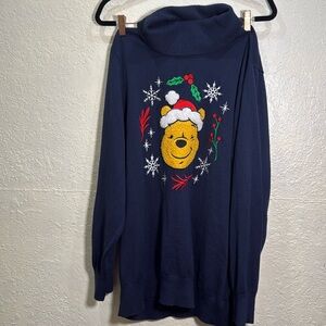 Torrid Blue Turtleneck Holiday Sweater Disney Winnie the Pooh Size 3 Plus Size